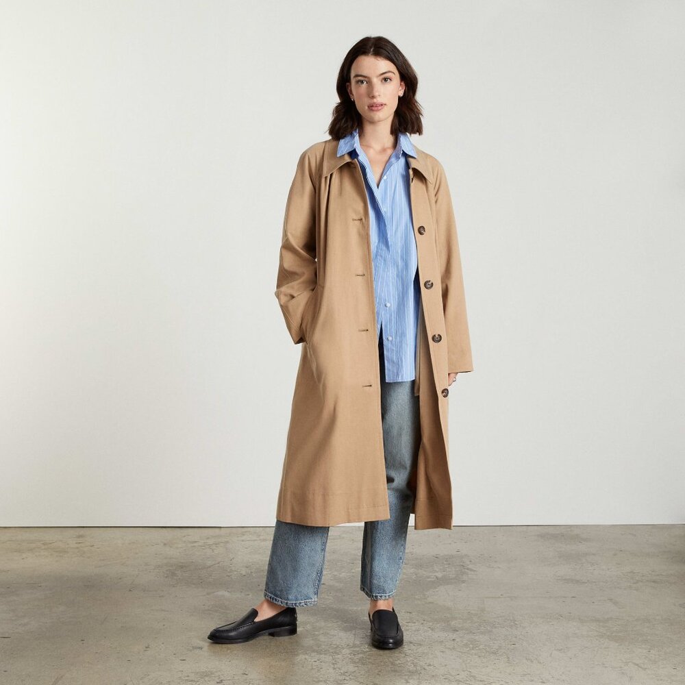 Everlane The Gathered Drape Trench, Size Large